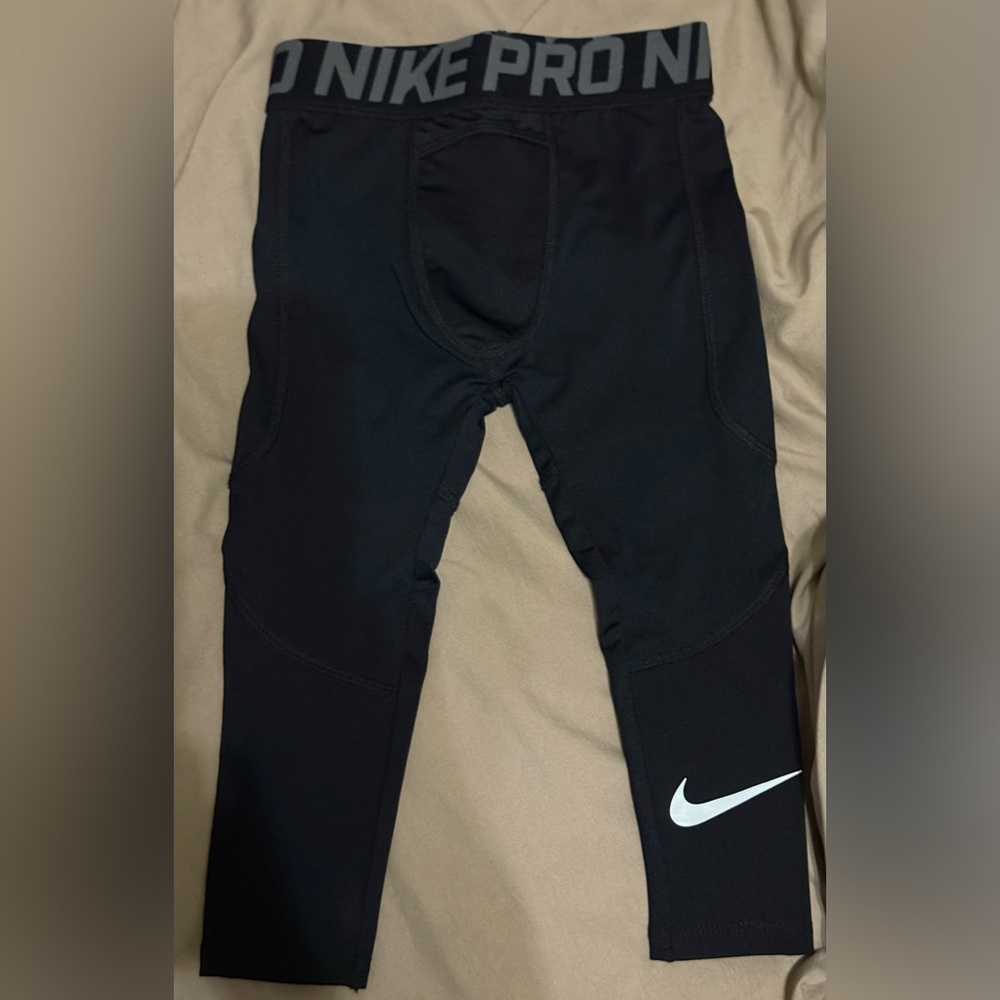 Nike Kids Black Leggings with White Logo
